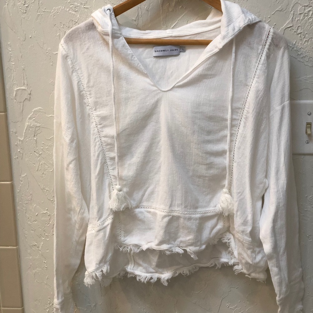sincerely jules hooded blouse